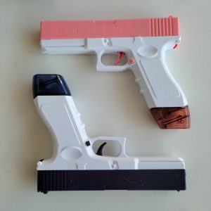 Пистолет водяной аккумуляторный — синий и розовый, 25×15 см, К046