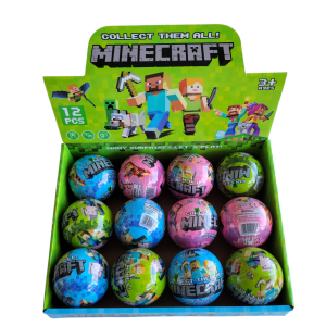 Сюрприз-шарик средний "Minecraft" (Диаметр 7см.) 12 штук упаковка К0162